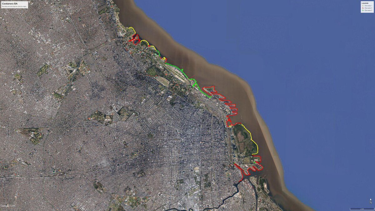 mvtransportate's tweet photo. Un amigo hizo este mapa mostrando la posibilidad de acceso público a la costa del Rio de La Plata en CABA
Verde 📗- acceso 24 hs
Amarillo 📒- acceso con horario limitado
Rojo 📕 - prohibido acceso público https://t.co/fBlCkjAmSw