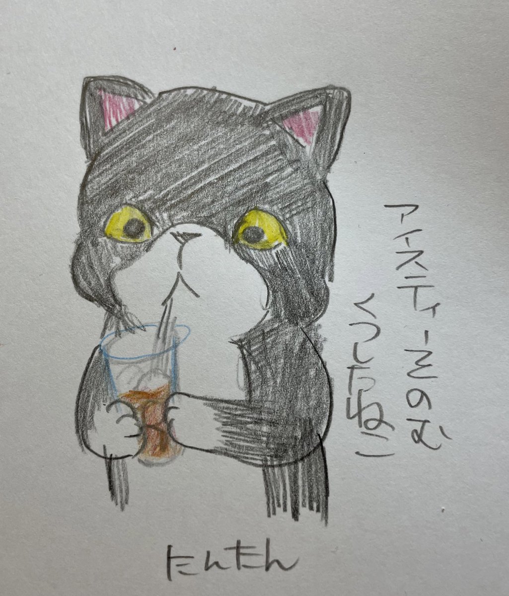 アイスティーを飲むくつしたねこ

#イラスト #猫 