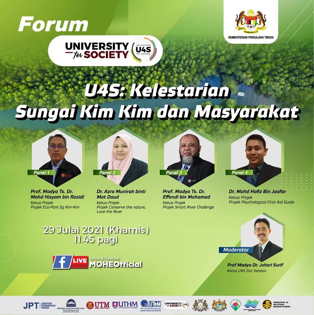 MOHEOfficial's tweet photo. Saksikan Webinar U4S: Kelestarian Sungai Kim Kim dan Masyarakat.
Jom sertai kami! #memacu kesejahteraan bersama!
#U4S
#KPTPrihatin
#MenangBersama
#LindungDiriLindungSemua https://t.co/DV9fUJKZVZ