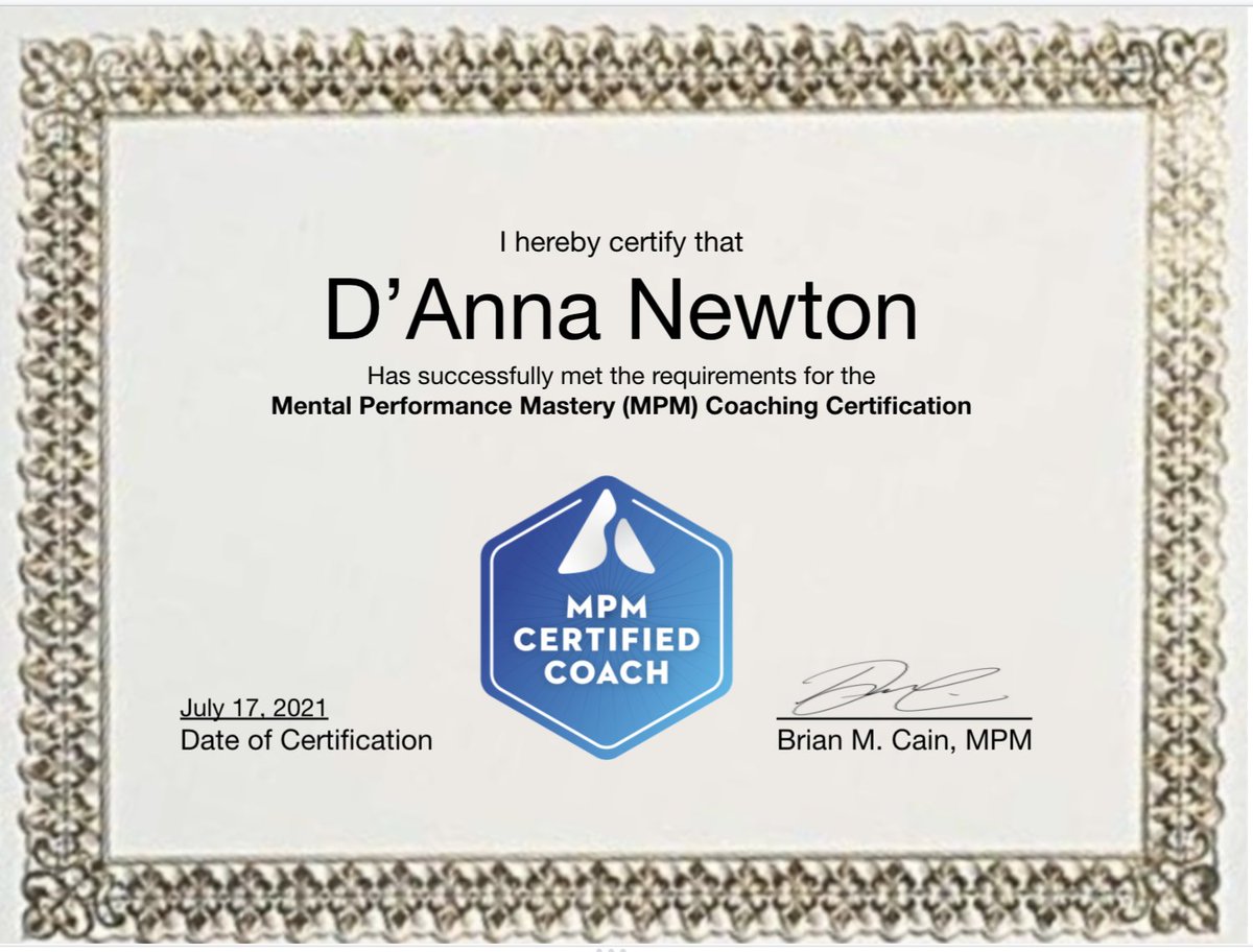 BrianCainPeak's tweet photo. Congratulations to D'Anna, #MPMCoach on passing the Mental Performance Mastery Coaching Certification Course. Welcome to the team. Thanks for joining us on the journey to educating, empowering and energizing #10MLives
Learn More -> https://t.co/KphxWcFNuE https://t.co/ZMKgchndNW