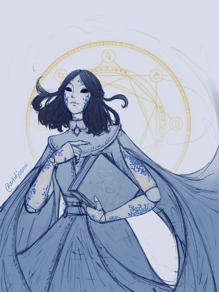 artofjoenni's tweet photo. A pair of sketches ft. Galatea the porcelain warforged wizard, and Venetia the spring eladrin warlock! 🌿💙

#DnD https://t.co/g93dSOFczS
