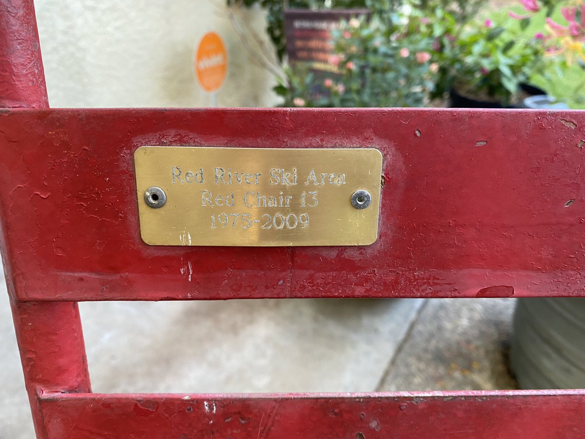 RebeccaHLatham's tweet photo. It only took 12 years & 3 moves but we FINALLY got Red Chair 13 converted into something usable! The @redriverskiarea retired the Red Chair in 2009 when the Platinum Chair was installed. Now all we need is a fresh coat of red paint and the perfect place to put it. #SkiNM https://t.co/DcIndZd4Du