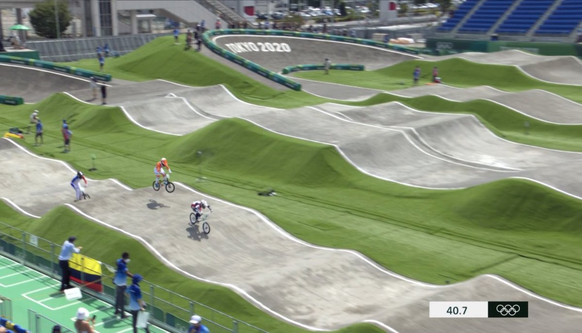 MUKnights's tweet photo. Felicia Stancil wins her heat in her first run of the BMX Quarterfinals! Streaming now on the NBC Sports app and then live on CNBC at 10 PM! https://t.co/nG6dLxwu3M