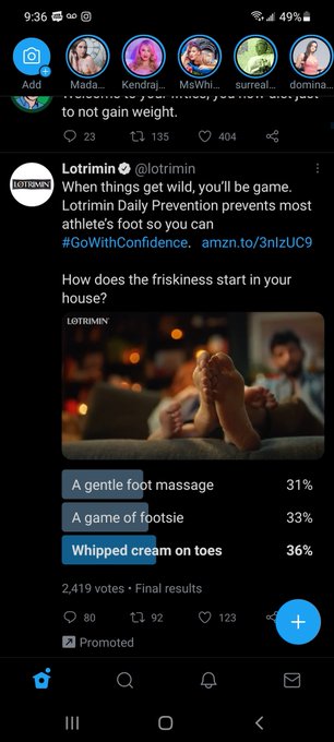 Wooooowwww I just oh man foot guys went hard on this poll https://t.co/4XkdjXtwNQ<a href="/tag/sneakpeek"class="tags"><span>#sneakpeek</span></a><a href="/tag/hose"class="tags"><span>#hose</span></a><a href="/tag/uggs"class="tags"><span>#uggs</span></a><a href="/tag/pantyhose"class="tags"><span>#pantyhose</span></a><a href="/tag/nylons"class="tags"><span>#nylons</span></a>