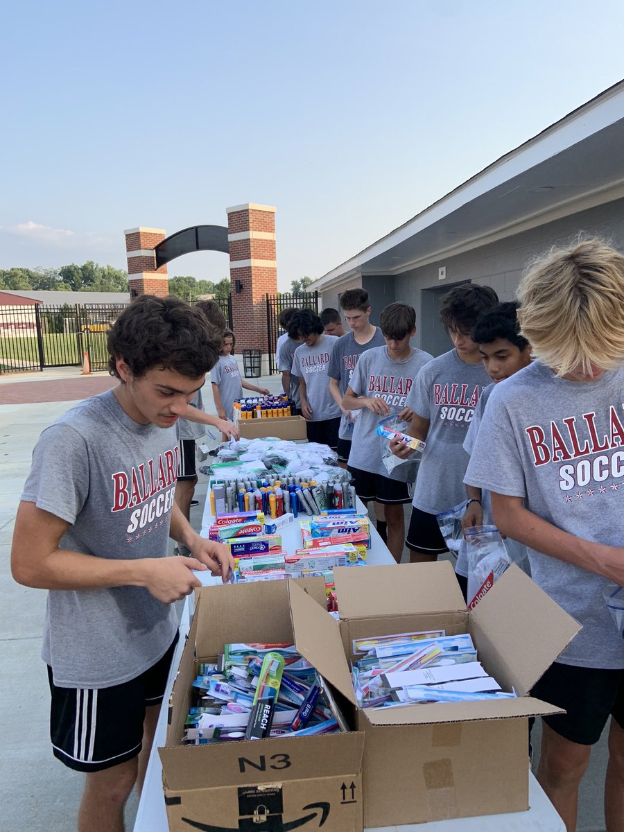 BallardFutball's tweet photo. 100 hygiene kits and 180 protein packs going to St. John Center for Homeless Men on behalf of Ballard Men’s Soccer.  Proud of these young men and this program. https://t.co/eeR1udlNcx