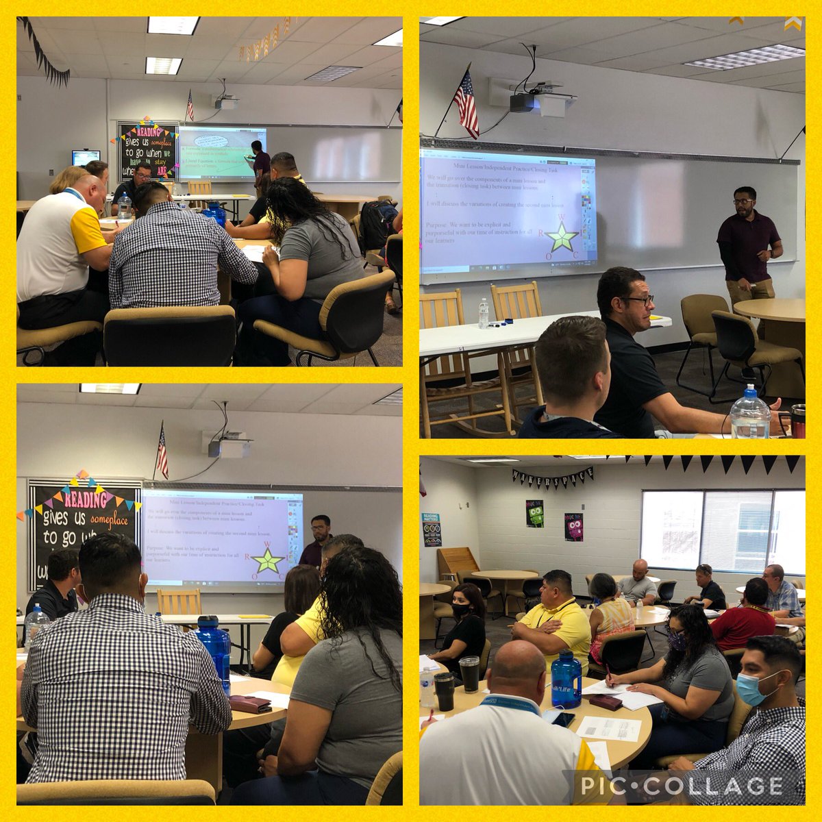 Our Cougars were challenged today as @RTovias_AMS modeled a mini lesson for math and science! Our Cougar teachers open to try anything! #TeamSISD #ReigniteOurPurpose➕➖➗✖️