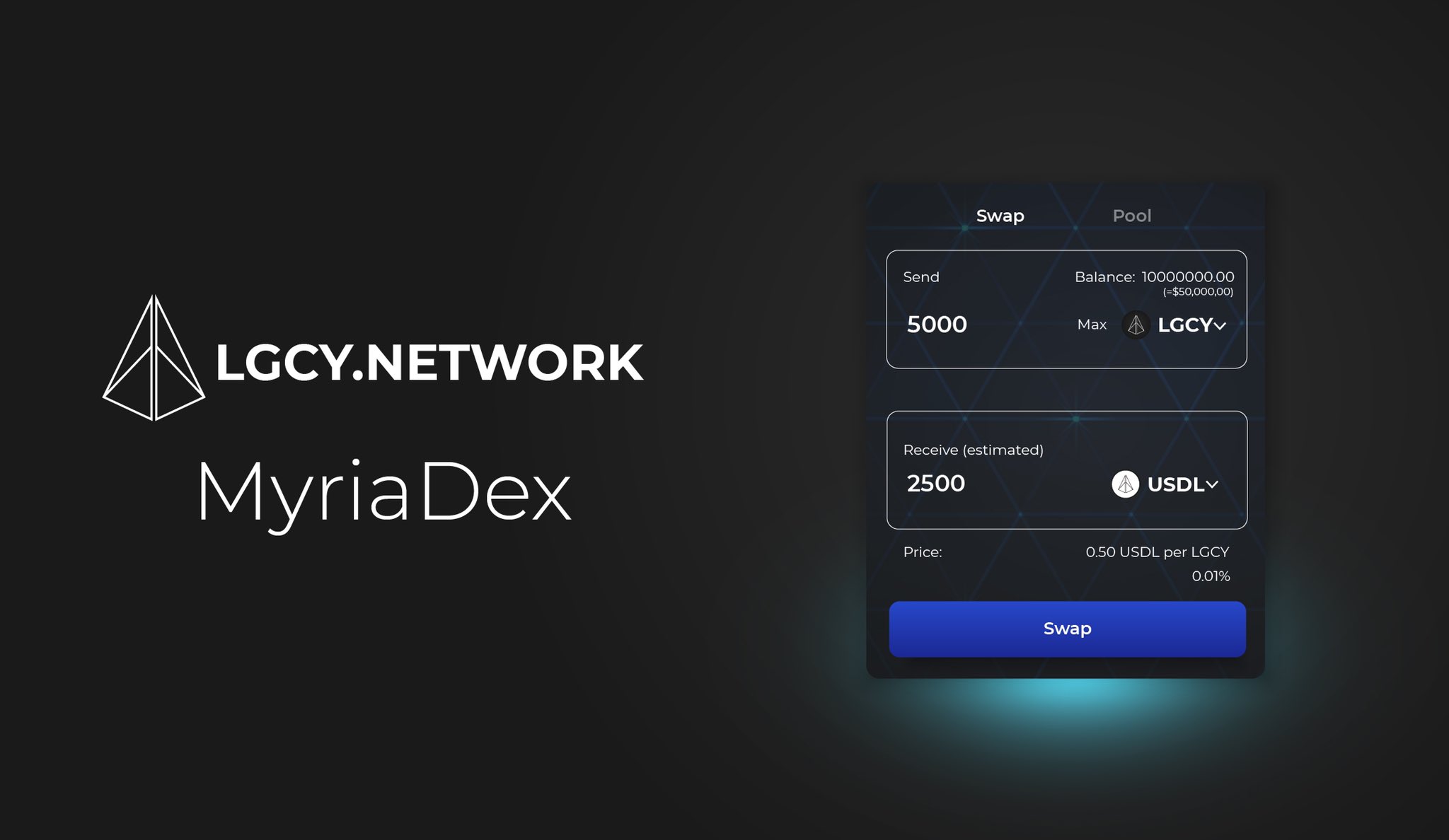 LGCY Network on Twitter: "MyriaDex will be an automated liquidity provider  that's designed to make it easy to exchange @LGCYNetwork LRC-20 tokens.  With no order book or central facilitator tokens will be