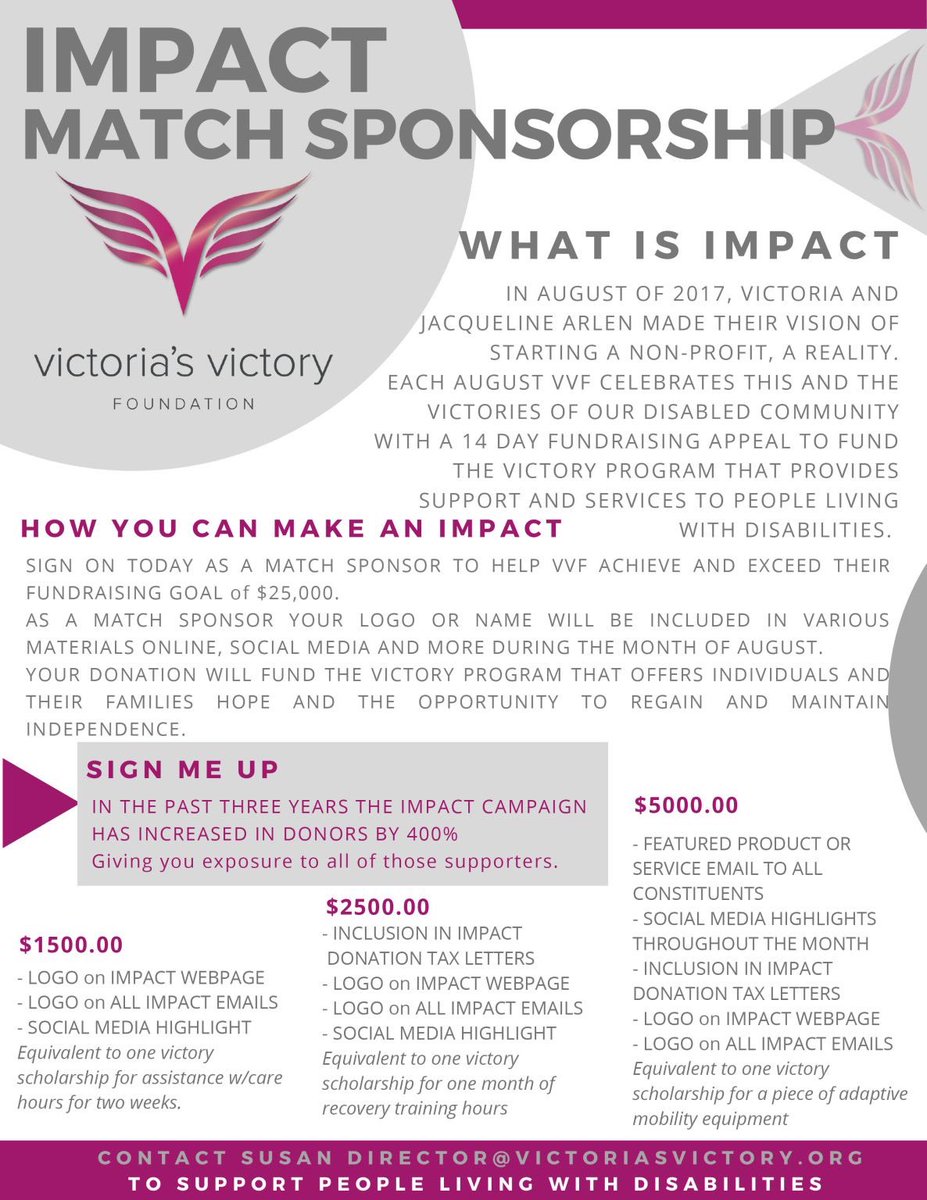 karrieeaton's tweet photo. So proud to be a Board Member of @vvfvictory - we are seeking Impact Match Sponsors for our Impact Month raising $25,000 during August - contact me if you are interested in learning more about this. Donate here: https://t.co/LZ6CR9ieMc https://t.co/SdURsZCbXO