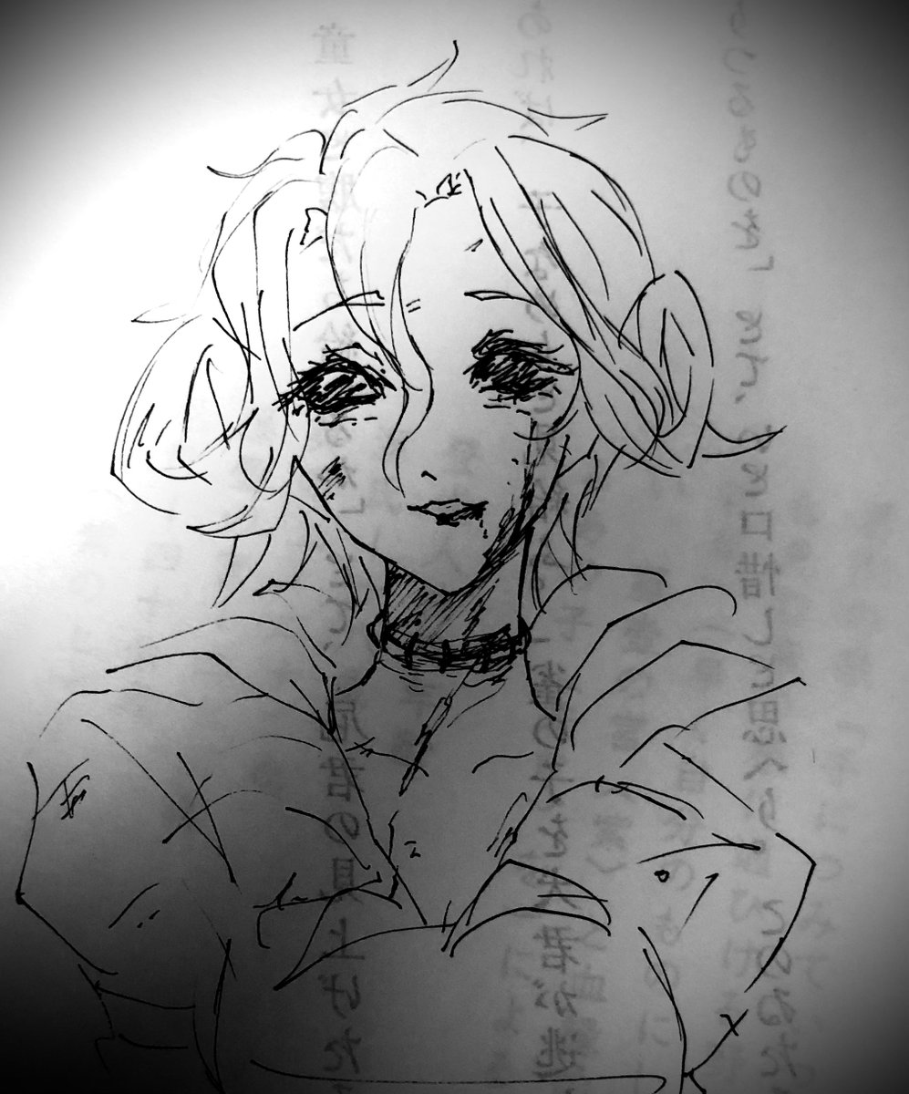 紙とペンがあったのでマリー様落書きした 