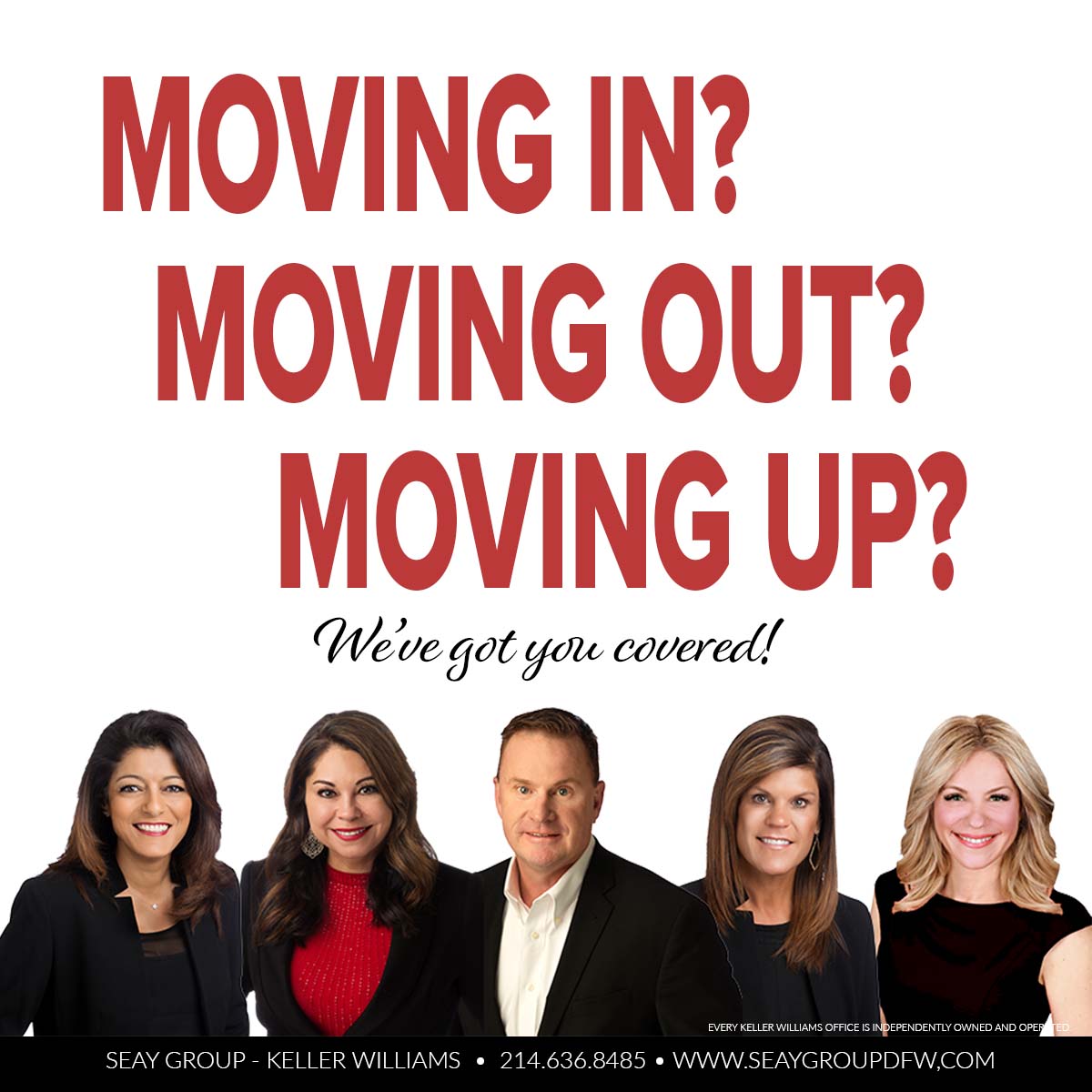 SteveSeayMetro's tweet photo. Thinking of a move? Whether your upsizing, downsizing or considering investing in real estate- Seay Group is here with you every step of the way! Call today for a free consultation: 214.636.8485
#HomeSeller #ArgyleTX #DentonTX #CorinthTX #LantanaTX #DFW #lantanatxrealtor https://t.co/c1FIA2S6Yh