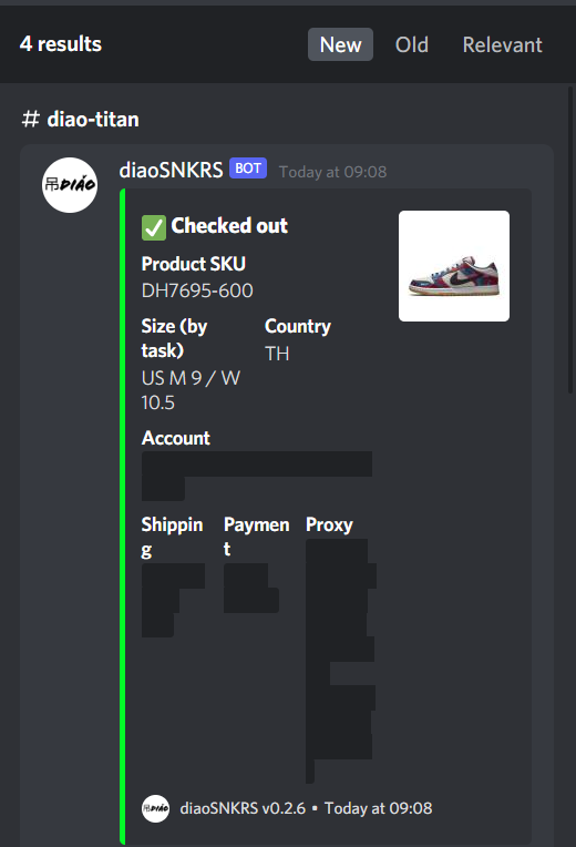 kav2n's tweet photo. Good run today! But some Checkout Failures🥲 Need some more luck! 

CG: @CopfirstNotify @CookVault @forbiddengroup @24HH_CG 
Bot: @diaoSNKRS @rafflehub_io 
Proxy: @unuzedProxies @Genesis_Proxies @draio_ @WolvesProxy @Lemon_Proxies 
Account : @xdAIObot @Purplecheff 
FNF : @BearFnf https://t.co/1LLLRY0JIQ