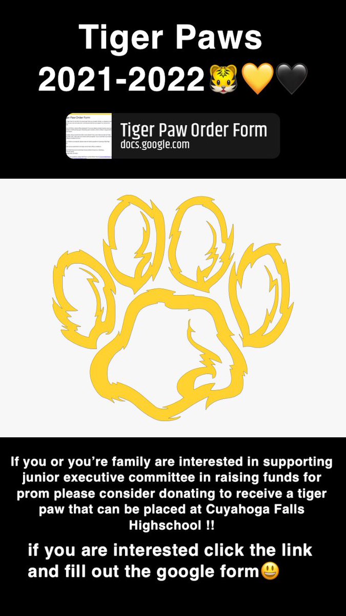 Tiger Paws! docs.google.com/forms/d/e/1FAI…