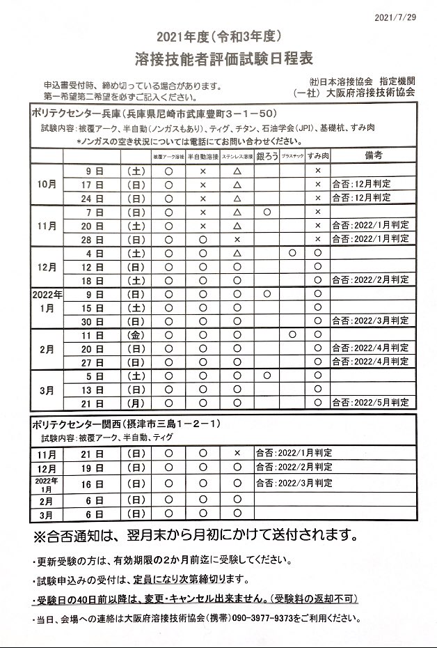 一般社団法人 大阪府溶接技術協会 Yosetsuosaka Twitter