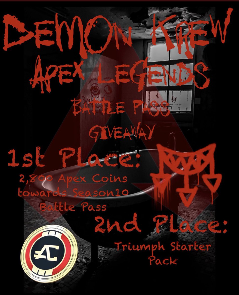 DarthWyvern's tweet image. Giveaway time🚨🚨
As a huge thanks for riding with demon krew we are giving away the battle pass for apex with the extra 25 levels! Follow rules below to enter!

Like, retweet, tag two friends. Must be following @demonkrewgg to qualify. Giveaway ends august 3rd! Good luck!!