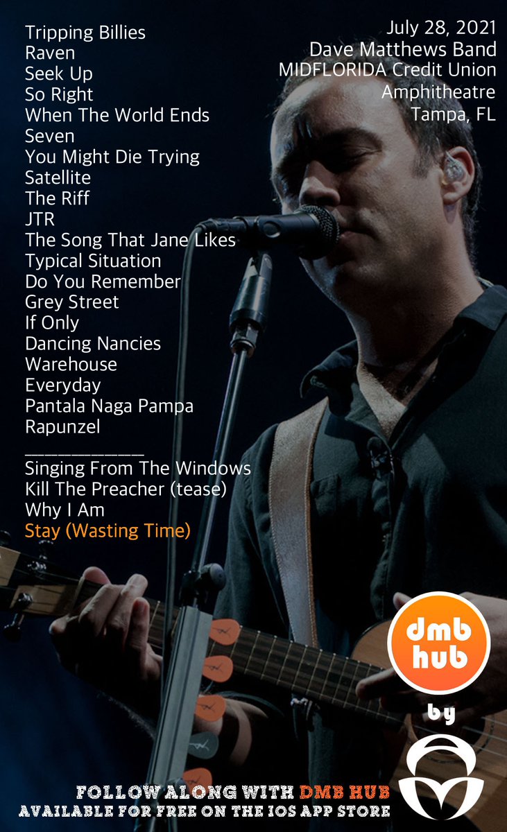 DMB Live Setlist on Twitter "Now Playing Stay (Wasting Time) DMBLive