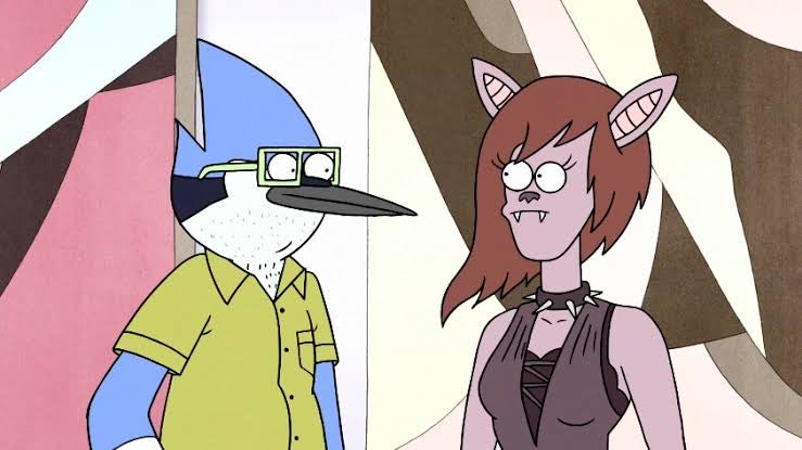 mako_paes's tweet photo. um dos momentos mais tristes da minha vida foi ver que o mordecai no final de apenas um show não ficou com a margaret e nem com a CJ, mas sim uma personagem totalmente aleatoria q ngm nunca tinha visto https://t.co/CtMQf183aH