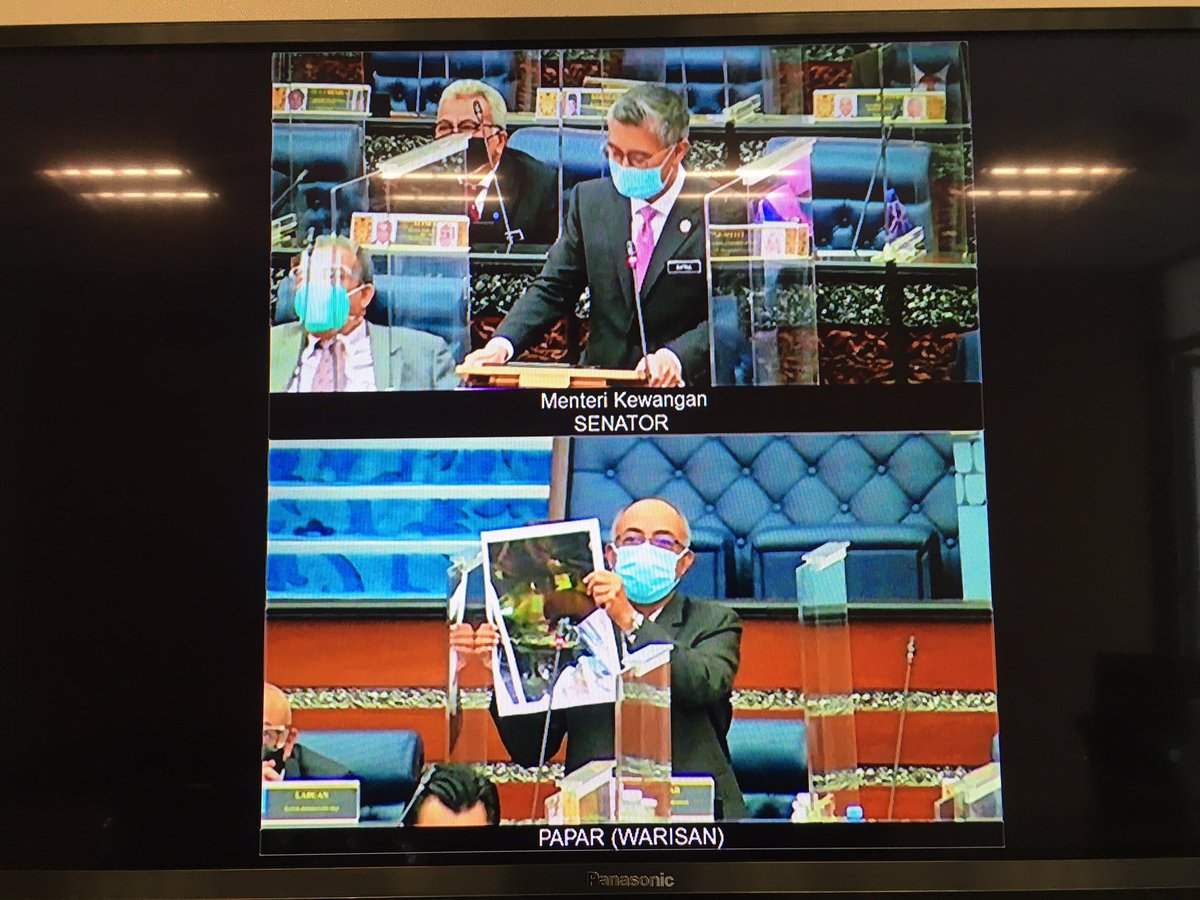 suetmei's tweet photo. Papar MP showing pictures of real poverty and dilapidated houses as Tengku Zafrul begins his speech on economic relief and stimulus package. https://t.co/OxgcomVXmI