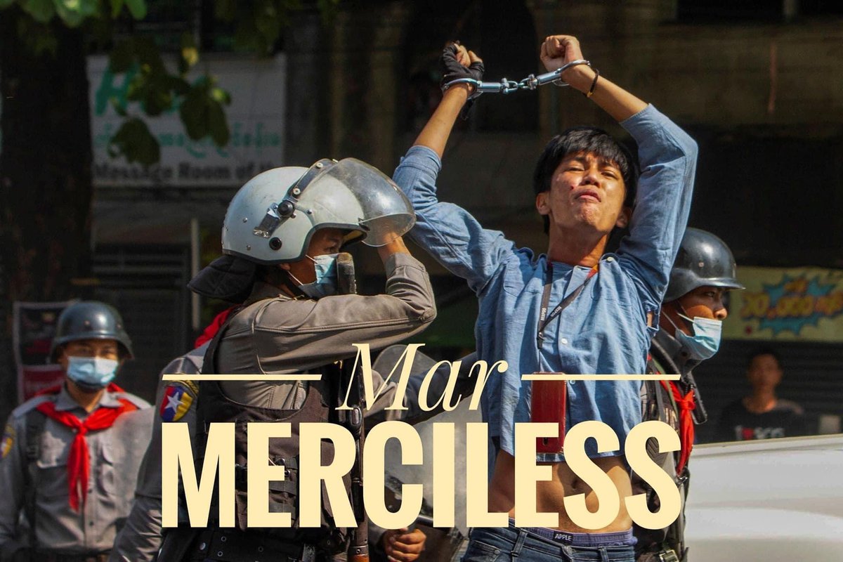 Stel22222's tweet photo. #WhatsHappeningInMyanmar       

#LAWLESS_Feb
We became #LAWLESS after junta breaking the constitution to outpost the duly elected government.

#MERCILESS_Mar
Our cries for justice were #MERCILESSLY crushed. More than 800 deaths including women and children under 5. https://t.co/XPoQyVY2RC