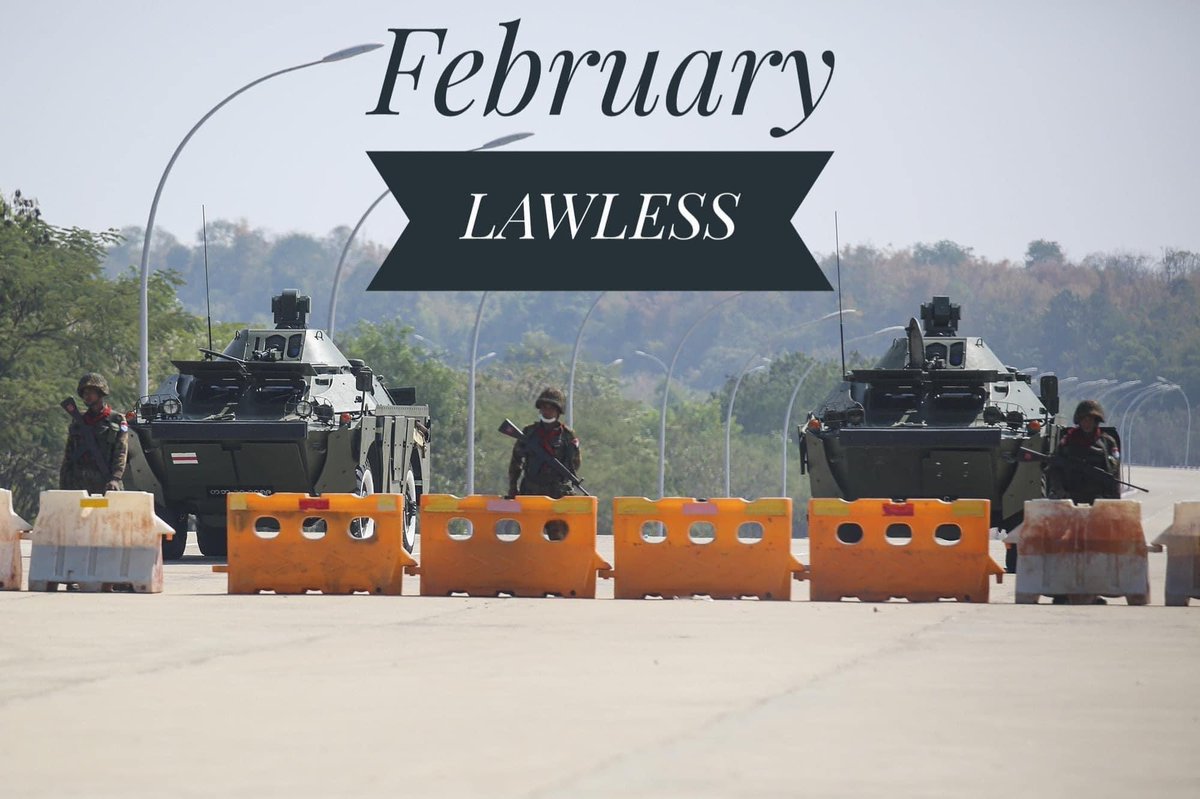 Stel22222's tweet photo. #WhatsHappeningInMyanmar       

#LAWLESS_Feb
We became #LAWLESS after junta breaking the constitution to outpost the duly elected government.

#MERCILESS_Mar
Our cries for justice were #MERCILESSLY crushed. More than 800 deaths including women and children under 5. https://t.co/XPoQyVY2RC