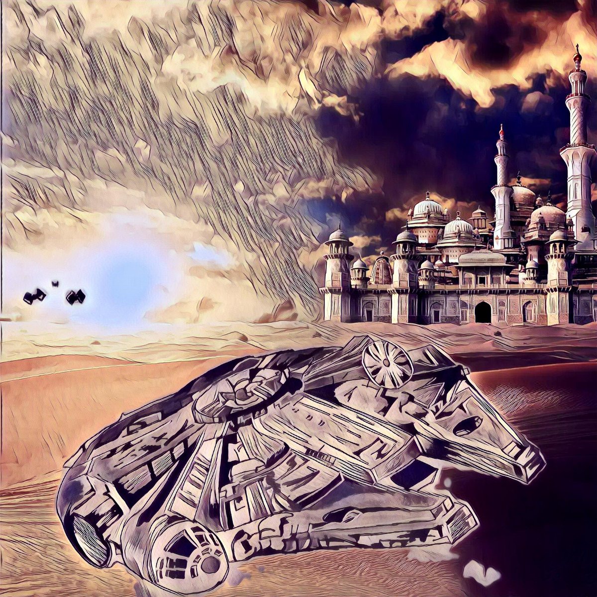 VikingIrishGod's tweet photo. It is not #art if I don't show you the #befores and #afters
I'm really not the one for editing photos but I draw so I can combine Light art with data art that I don't understand to get a better understanding!!! #artist #starwars #MillenniumFalcon #TIEfighters
#background edit https://t.co/xebBJWmnCg