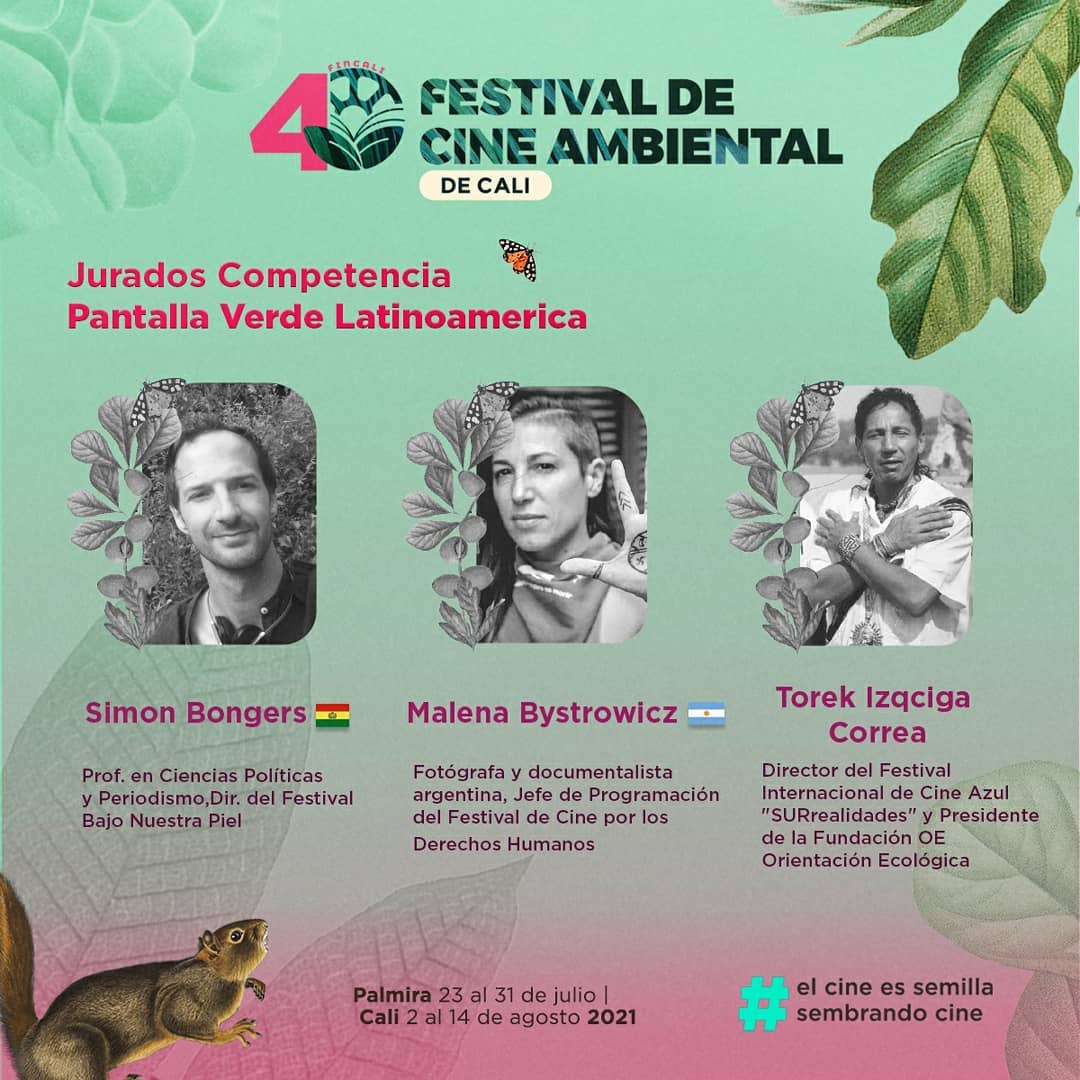 festivalFINCALI's tweet photo. 🌱🎬 Por último anunciamos a los  jurados de nuestra competencia #pantallaverdelatinoamerica 🎞
🔹️ Simón Bongers, director del Bajo Nuestra Piel •  Festival de Cine.
🔹️Malena Bystrowicz, fotógrafa y documentalista, Festival Internacional de Cine de DD.HH. #FICDH https://t.co/5X7BauWrjl