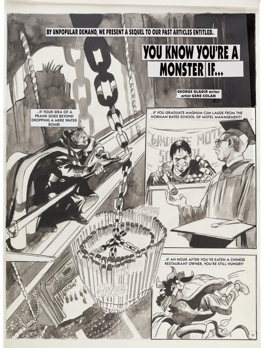 Comichistorians's tweet photo. An example of #GeneColan art at #Cracked magazine under editor in Chief, #MortTodd in the 1980s. https://t.co/ylz9TUV10N