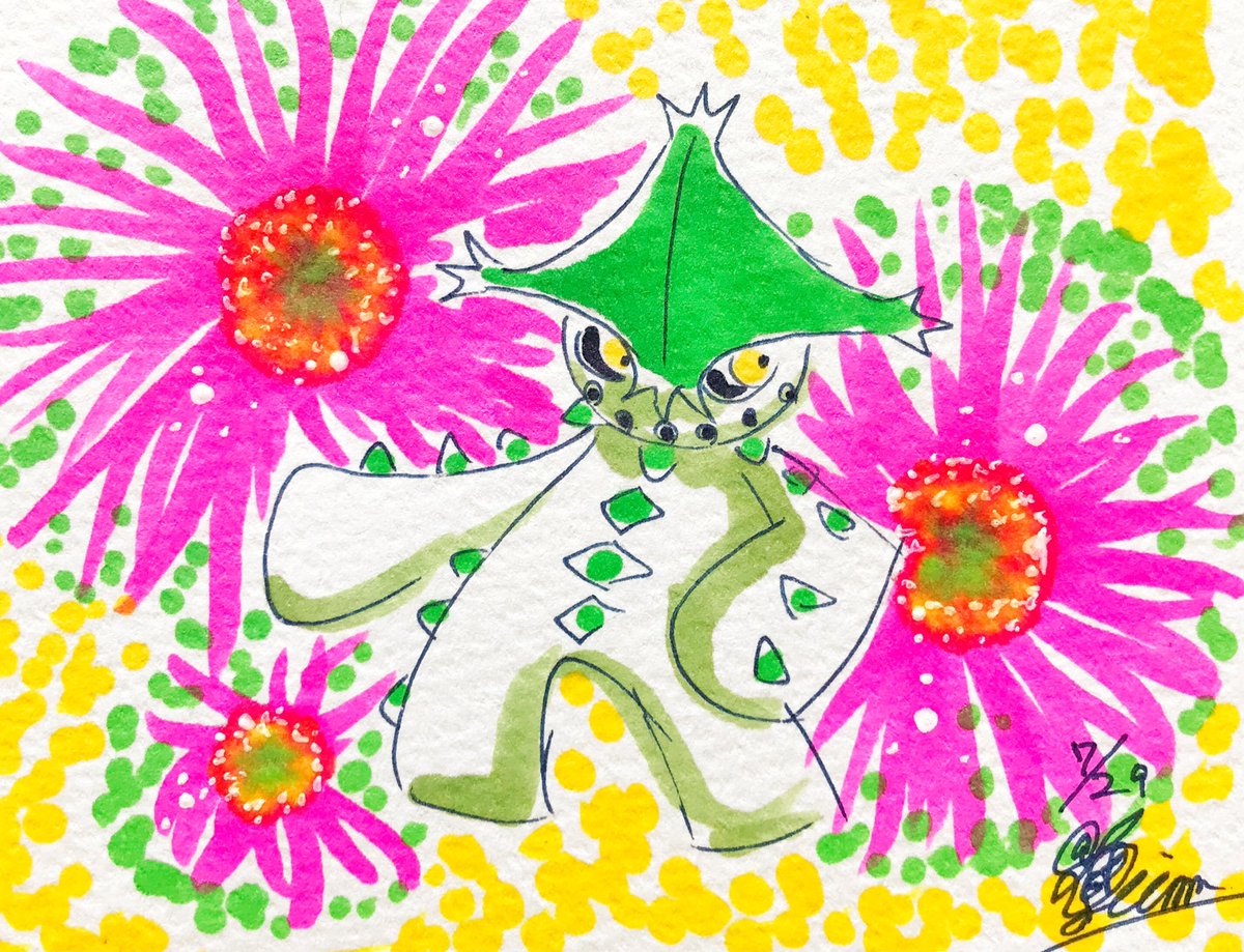 むぎしゃむ イラスト ご飯 7月29日 今日の 誕生花 は シャコバサボテン 花言葉は燃える心 偉大 暖かい心 今日の花から ノクタス 今日も継続10分イラスト ポケモンイラスト Illustration イラスト