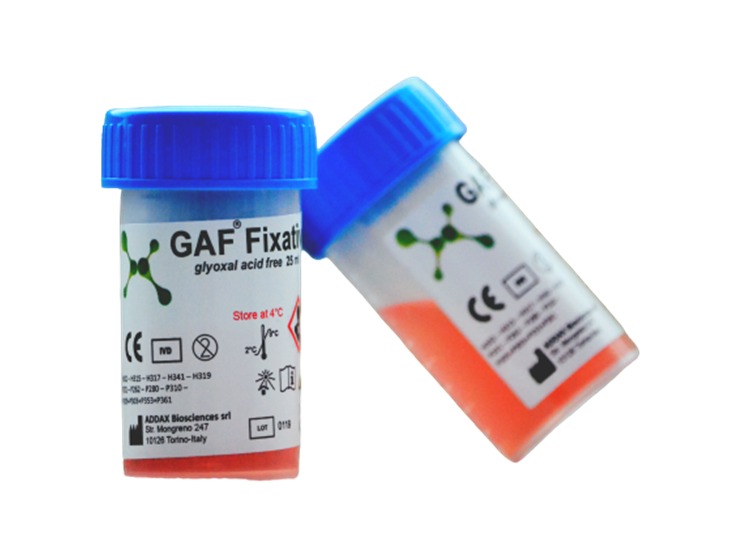 AddaxBio's tweet image. Our innovative product, #GAF, replaces the use of formalin as fixative. GAF is a non-toxic and non-cancerogenic fixative solution with #histological efficacy. The main goal of GAF is to protect the #health of workers involved in histological #fixation and health of #patients.