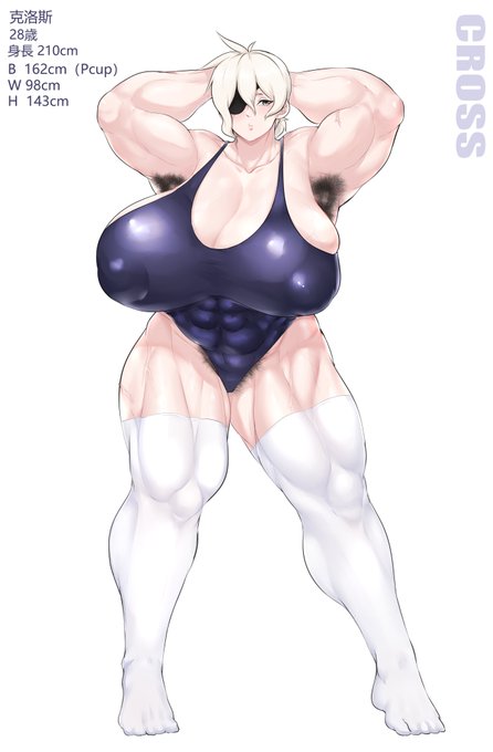 #腋毛 #筋肉女子  「筋肉娘立絵集」の第一位立絵はもちろんクロスです。 