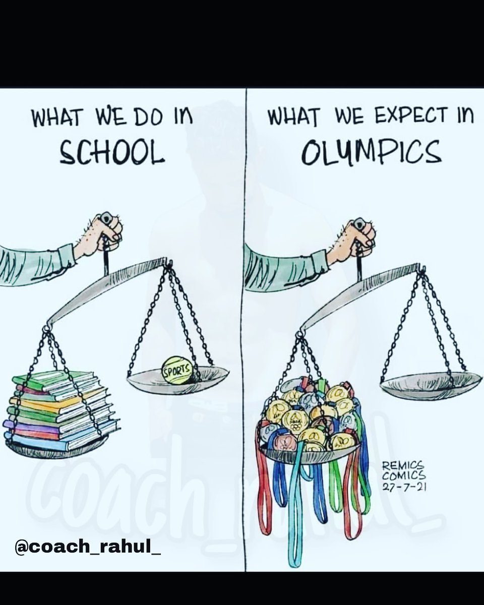 Rahul94842154's tweet photo. Reality of India
Schools In India Have Only 1 Sports(PT) Session Per Week. And That One Sports (PT) Session Most Probably Borrowed By Maths Teacher To Complete The Portions. And We Expect Hundreds Of Medals In Olympic.
#Olympics2020 #olympicsinhindi #Athletes #coachrahul https://t.co/je4qouwCQj