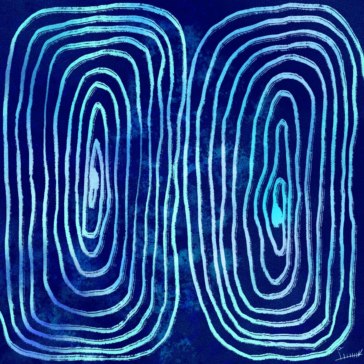 イモー 青い絵を描きがちな人 ふたり 絵 イラスト Illust デジタル 絵描きさんと繋がりたい Art イラスト好きな人と繋がりたい 抽象画 抽象絵画 絵画 アート 青 Blue 青好き