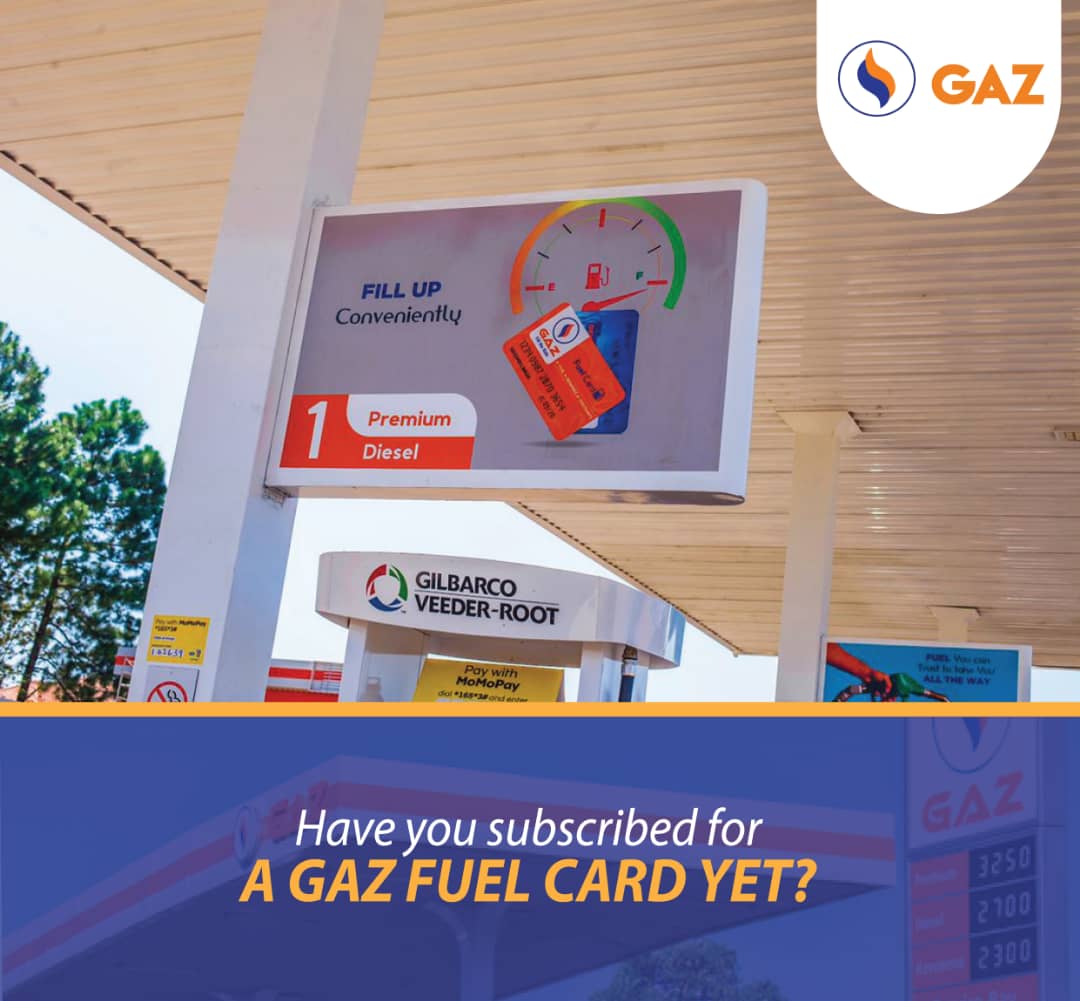 nileenergyltd's tweet photo. Have you subscribe for a Gaz Fuel Card yet?
Enjoy better cashless payments by acquiring one from any Gaz Fuel Station countrywide.
#NileEnergy #GazFuelCard #GazCarServices https://t.co/5KTu2OKu3y