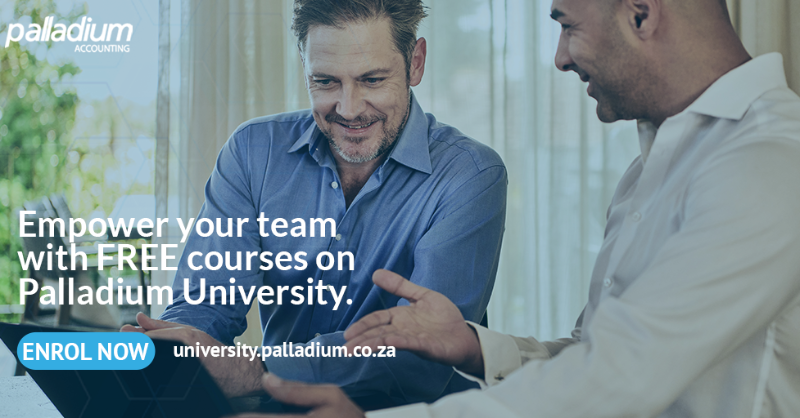PalladiumSA's tweet photo. Sign up to Palladium University and empower your teams today!

We offer FREE online training courses to help you get the most out of the Palladium Accounting software while empowering your team members and staff as well.

#palladiumaccounting #training #palladiumuniversity