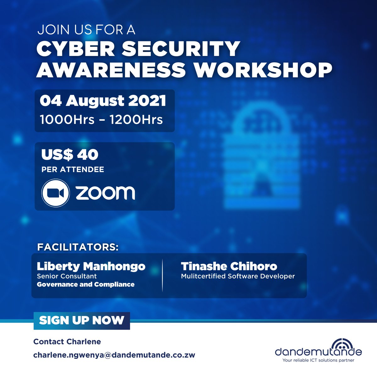 Did you know that phishing attacks account for more than 80% of reported security incidents? Find out how you can protect your organisation and business and sign up for our Cyber Security Workshop. To register contact charlene.ngwenya@dandemutande.co.zw