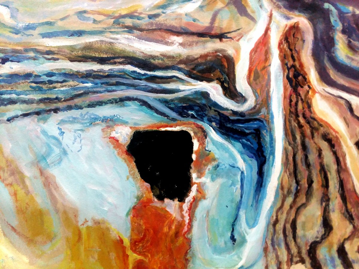Kjartee's tweet image. Hey dear friends, I want to share with you artwork that I paint to support nature, and make people aware of what lithium mines are doing on our planet.
This is a landscape of natural disaster after the excavation of lithium
#lithiummine #safeplanet #nature  #NFTCommunity #NFTart