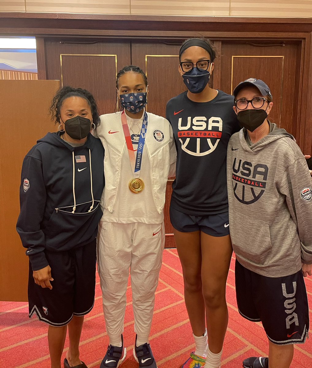 dawnstaley's tweet photo. Drumroll please…..introducing @GamecockWBB Gold Medal Lish @Graytness_15!  The overflow of proudness is all the way on display!  We love you Gold Medal Lish!!! https://t.co/rTvhXkhECU