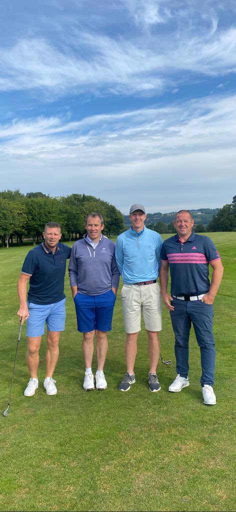 Early golf with these boyos. ☀️ The 👑 <a href="/ShefflinHenry/">Henry Shefflin</a> beat us on the last. He got some plaguing from <a href="/captainbob76/">Carl Randalls</a> about Cork hurling!!!!🤦🏻‍♂️🤣🤷🏻‍♂️ <a href="/FotaIsland/">Fota Island Resort</a>