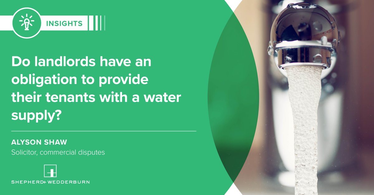 As a tenant, is your landlord responsible for providing you with a water supply?

Alyson Shaw explores this question in a recent case:
shepwedd.com/knowledge/do-l…

#LandlordDispute #TenantDispute #RightToWater