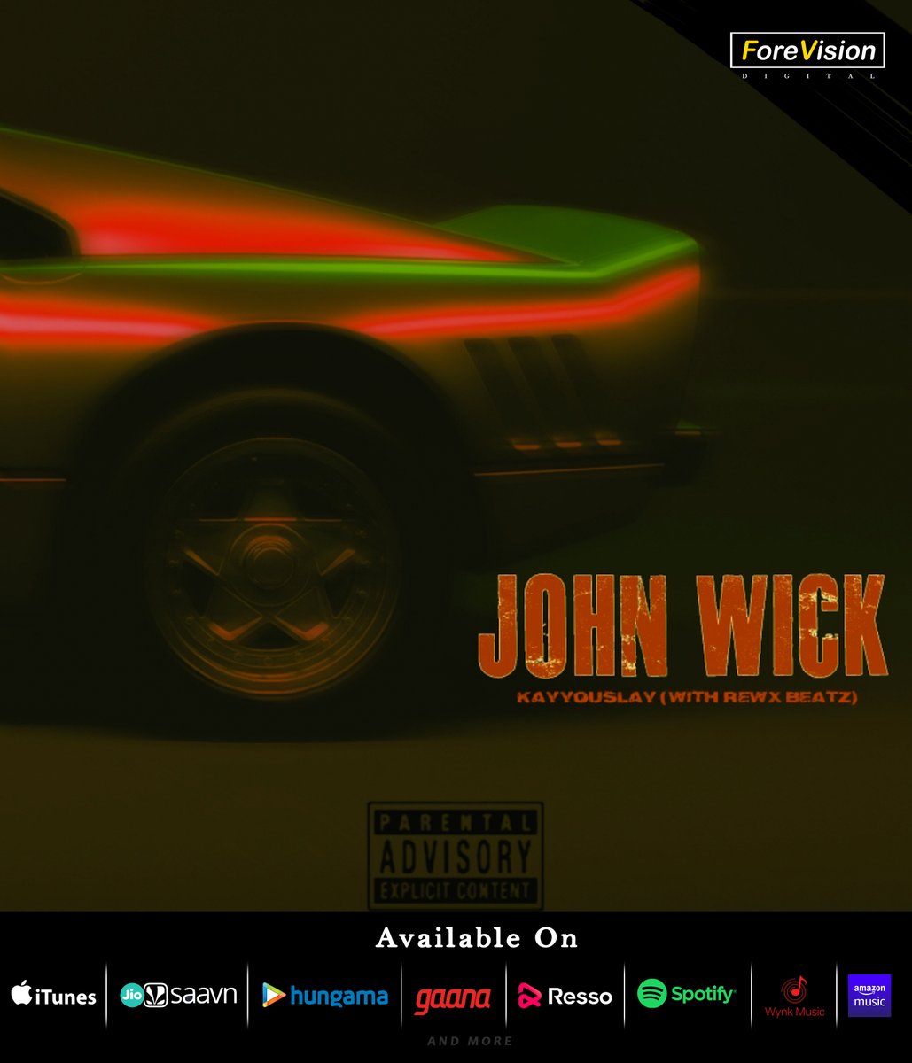 ForeVisionIn's tweet photo. Listen to Kayyouslay's latest track JOHN WICK (with Rewx Beatz).

#forevisiondigital #ForeVision #Kayyouslay #digital #kayd #hiphop #jiosaavn #gaana #wynk #applemusic #itunes #resso #spotify #digitaldistributor #callertune #crbt #rewxbeatz #JohnWick https://t.co/CuHanjj9zC