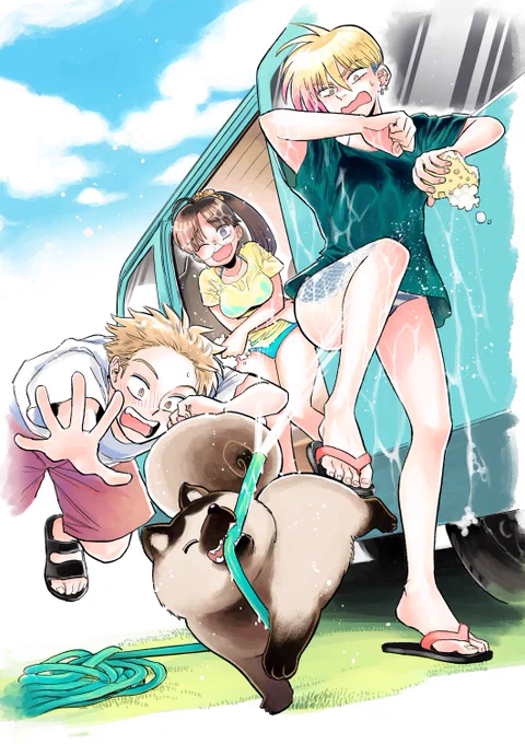 水遊び はしゃぐうめまよ わかってる。 