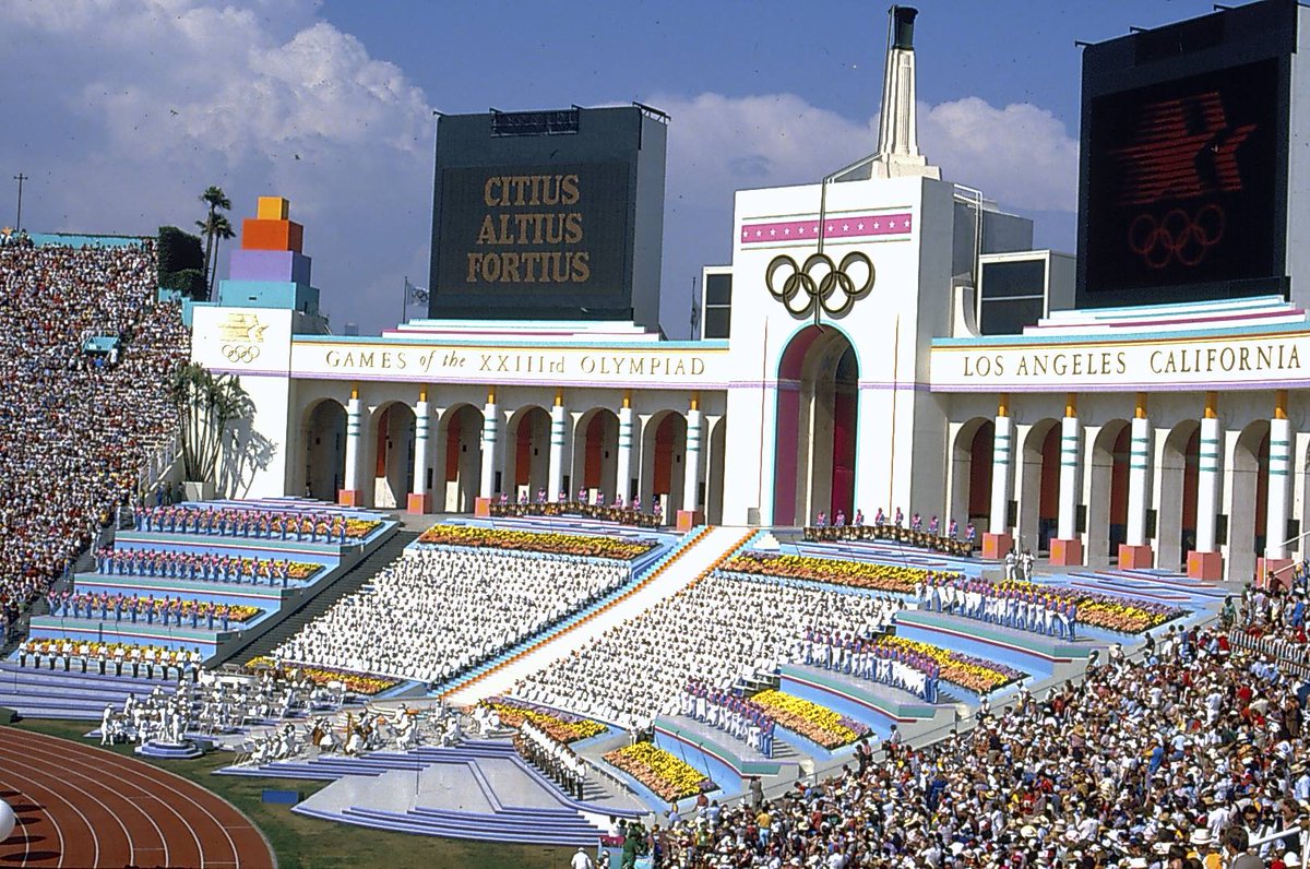 SamOlympicEagle's tweet photo. July 28, 1984, Opening Ceremony for the Games of the XXIIIrd Olympiad.  Happy 37th Anniversary #LosAngeles #OlympicGames #SummerGames #LA84 https://t.co/6y0ifeDxGV