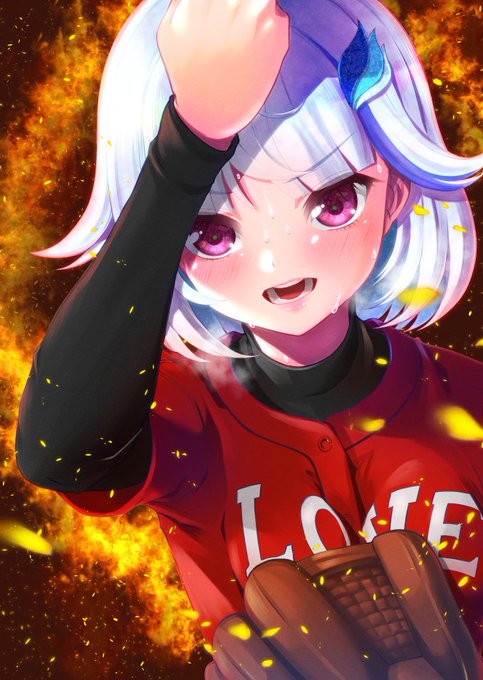 学校名を変えるべく真っ赤になって投げ続けるリゼ様
#にじさんじアルプススタンド 
#ヘル絵スタ 