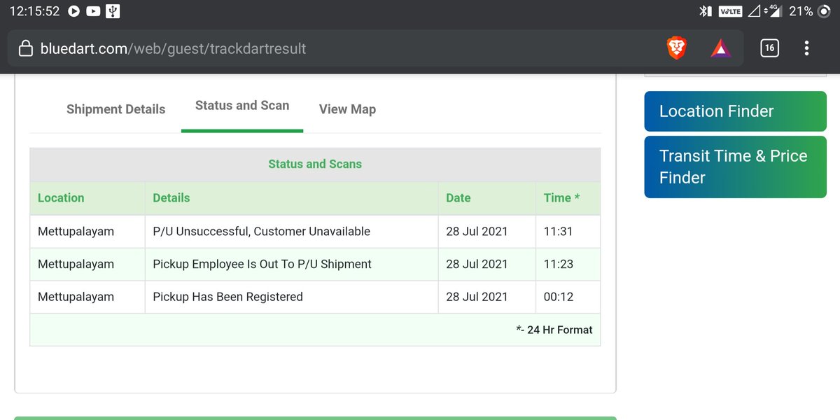 GTdeepan's tweet photo. @BlueDartCares how much days you have done to deliver package(pic1) and closed the pickup yourself(pic2) by blackmaing me every thing is in the last tweet audio recording with your employee and you are saying 641104 is not my pincode is government lying(pic3)(Mettupalayam office) https://t.co/7kjkd8je6j