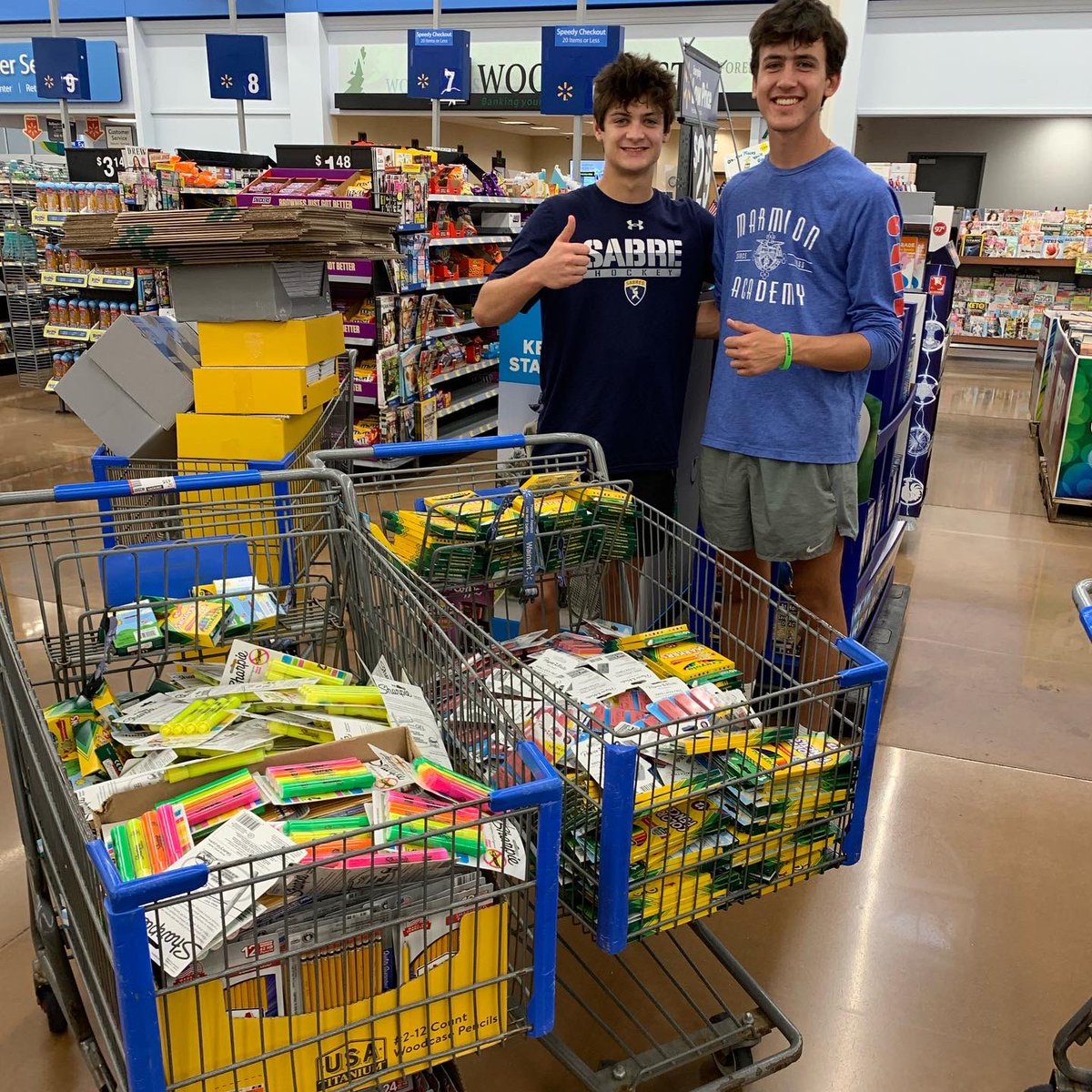 MACampusMin's tweet photo. Crayons for Kids was an incredible success! Thanks to the 100+ @marmionacademy &amp; @RosaryAurora volunteers, we collected &amp; donated over 15,000 school supplies to in-need students across the area. Truly grateful for our generous community &amp; the selflessness of our volunteers! https://t.co/PshJUHf2zd