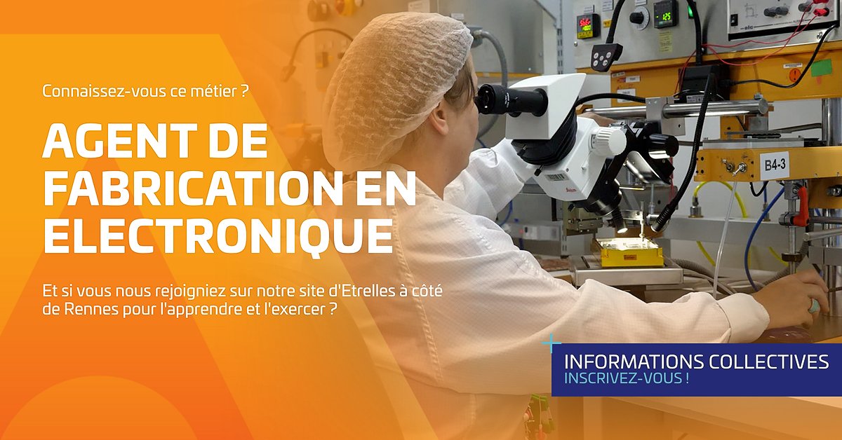 MyriamChevreui1's tweet photo. #Formation pour devenir opérateur en #électronique avec @thalesemploi et @Pole_Emploi_BZH à partir de la rentrée sur #Vitré #Etrelles avec CDD à la 🔑
🔎 Plus d'informations :
https://t.co/iatJ77rODL
#emploi #recrutement https://t.co/F2AFyFqaaQ