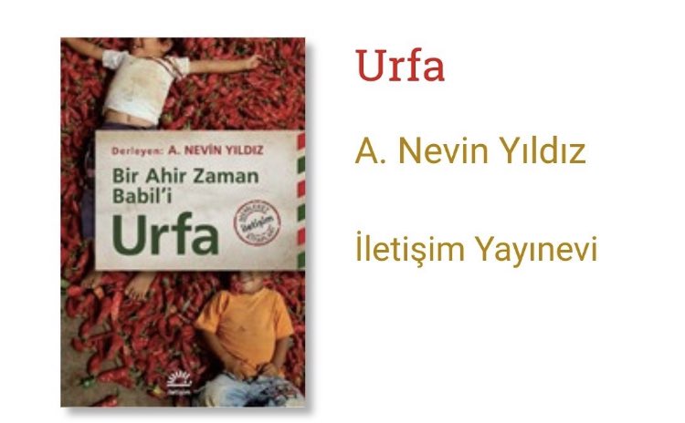 Kitapyurdunda duyurusunu @reenyilmaz görmüş, madem artık çıkıyormuş Bir Ahir Zaman Babil’i ’: Urfa. Çok çalıştık bu kitap için, Urfalılara, sevenlerine ve de sevmeyenlerine gelsin… m.kitapyurdu.com/index.php?rout…