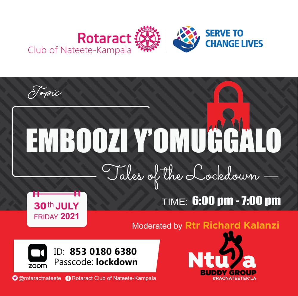 rotaractnateete's tweet photo. We have all had different experiences over the lockdown and it would be a good thing to share them with others! Someone could pick a lesson.Join us for fellowship  tomorrow Friday 30th July 6pm as we have  these Conversations moderated by @richiemuts! 
#TheHardNats https://t.co/DC0RSI1XRA