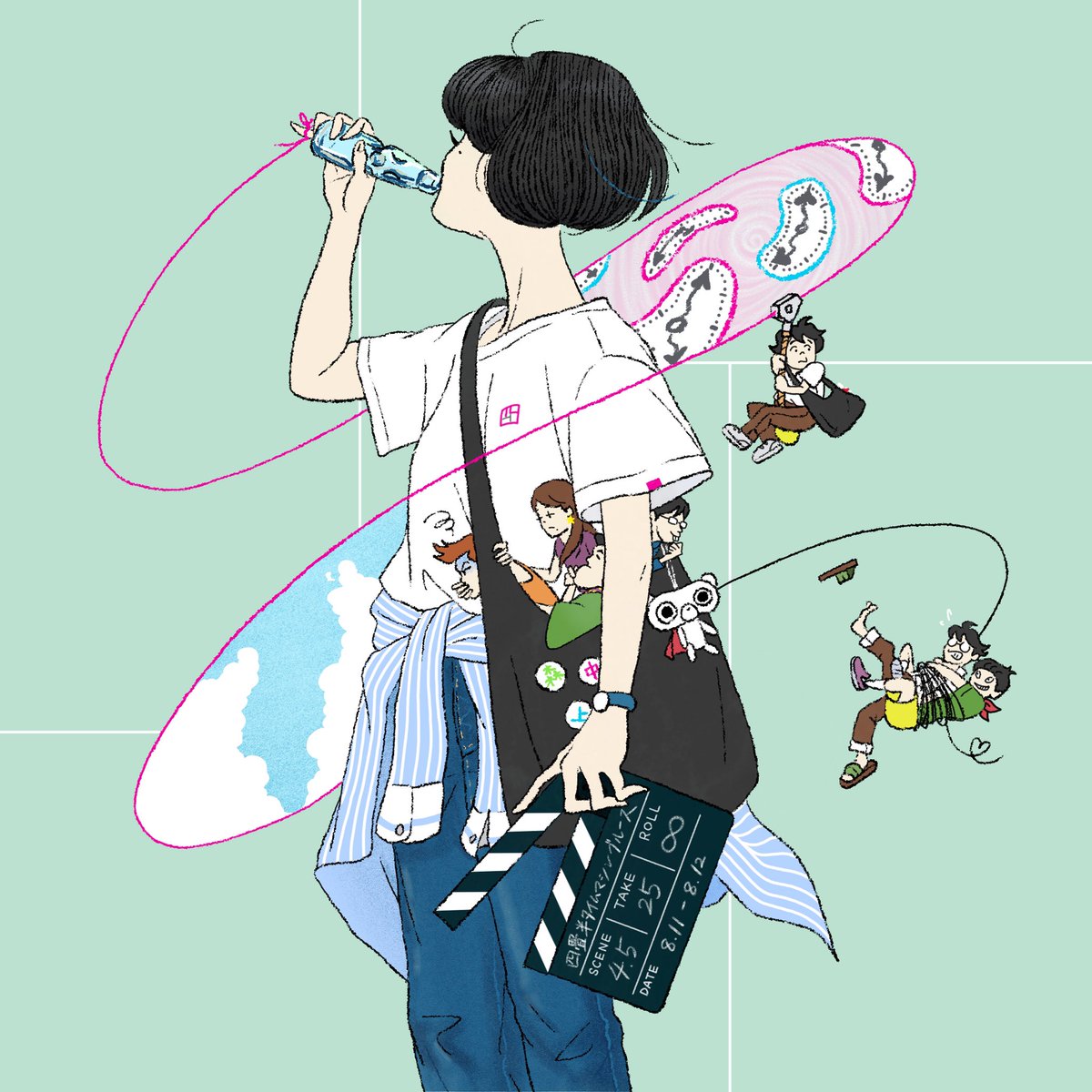 発刊1周年 この夏も彼らと時間旅行します 四畳半タイムマシンブルース 水川雅也のイラスト