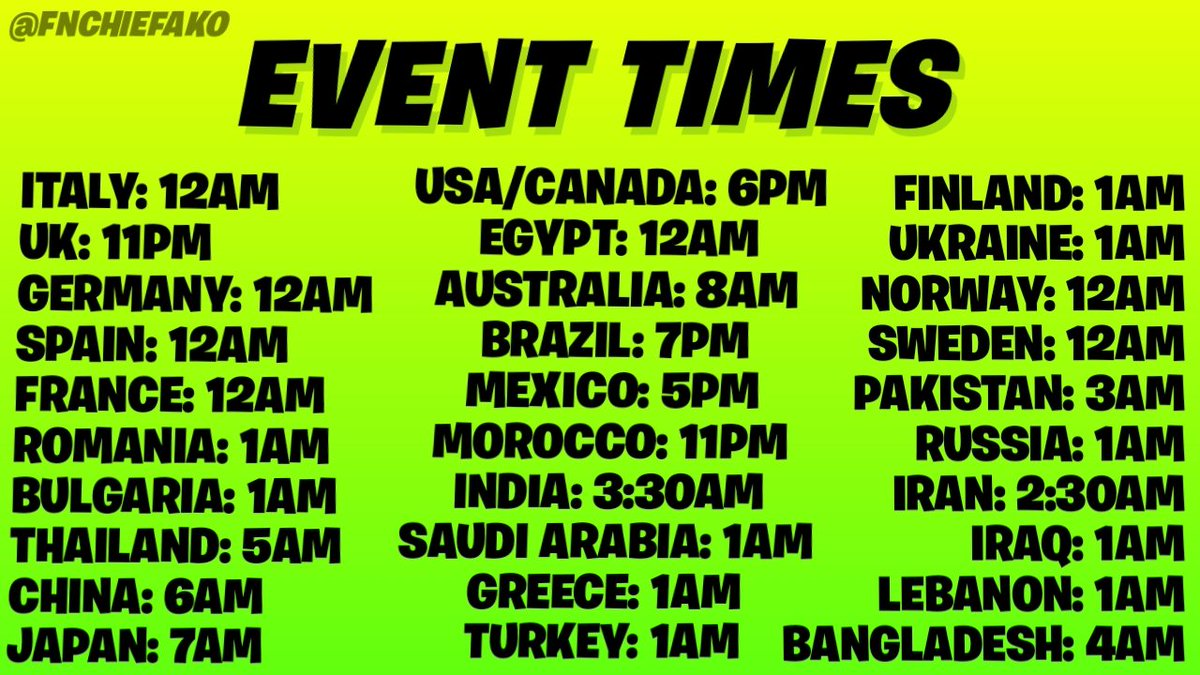 Ako Fortnite News Event Times Fortnite If You Don T See Your Region Below Reply Below And I Will Try My Best To Help You Ako Fortnite News Event Times Fortnite If You Don T See Your Region Below Reply Below And I Will Try My Best To Help You