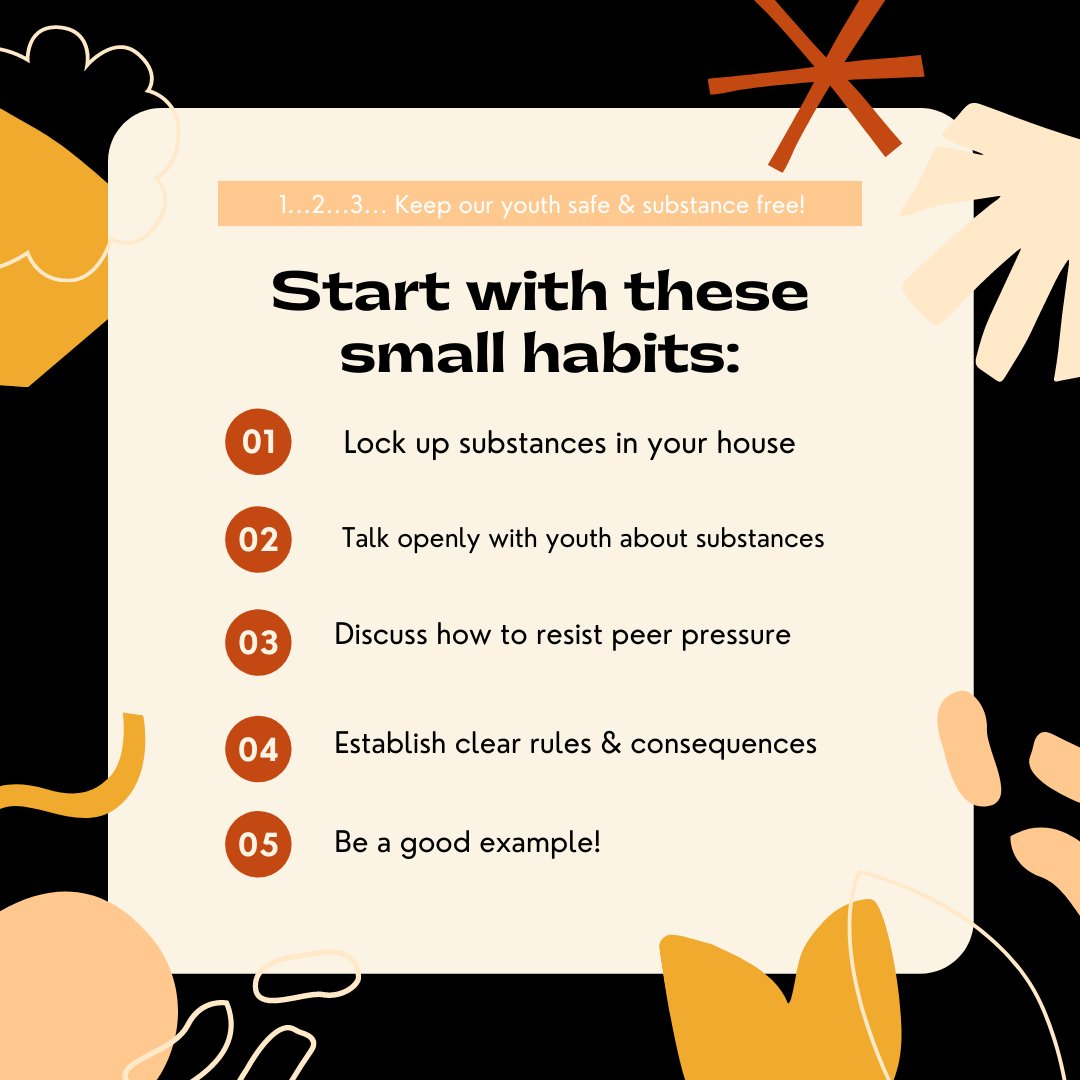 olathectc's tweet image. Our #Top5Tips to keep youth safe &amp;amp; #substancefree 😎